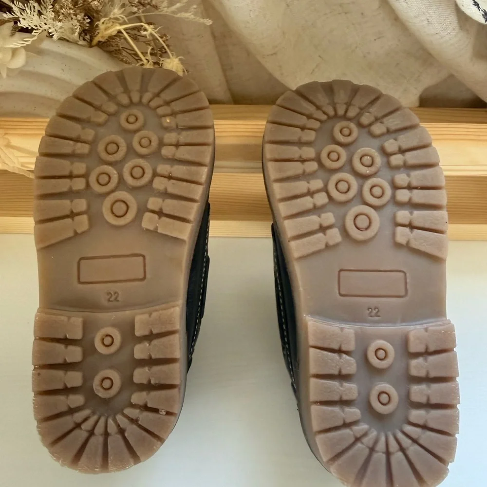 Kids  Leather Velcro Dress Loafers